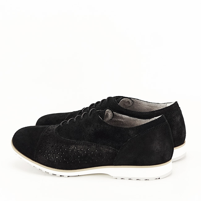 Pantofi oxford din piele naturala negru Magda 01 [4]