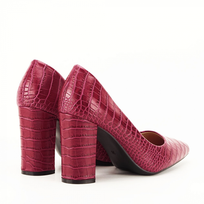 Pantofi rosu burgundy cu imprimeu Dalma [5]