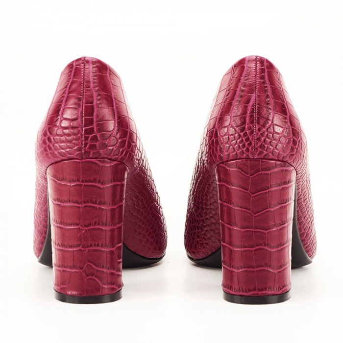 Pantofi rosu burgundy cu imprimeu Dalma [3]