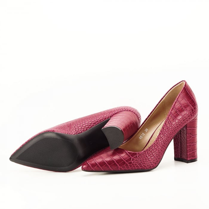 Pantofi rosu burgundy cu imprimeu Dalma [8]