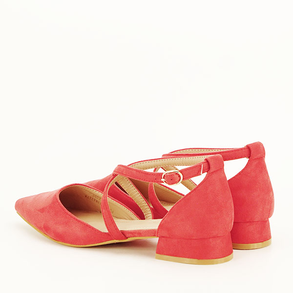 Pantofi rosu corai cu toc mic Carmen [4]