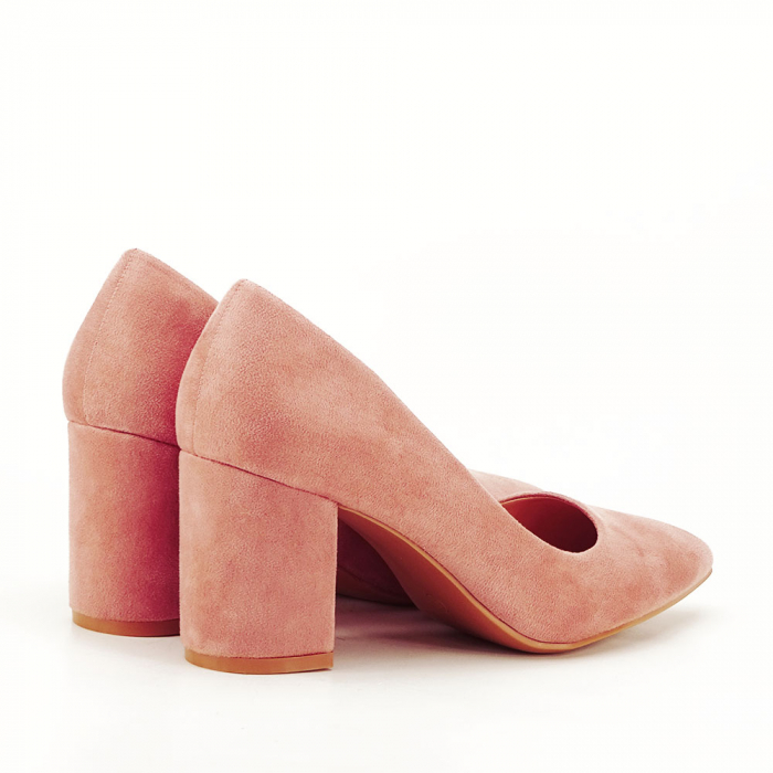 Pantofi roz cu toc gros Adelina [8]
