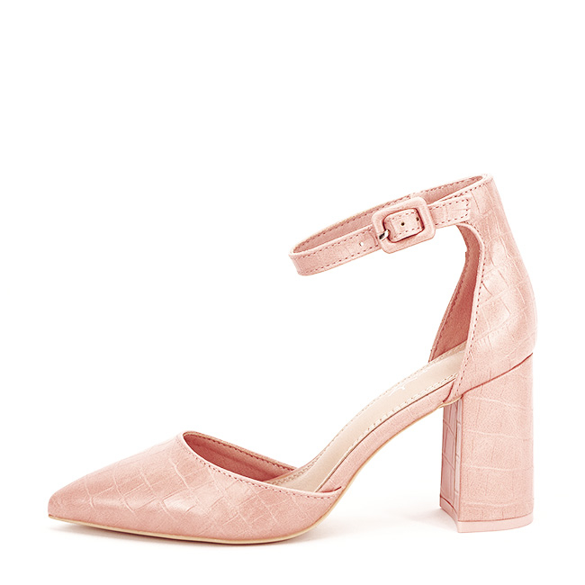 Pantofi roz somon cu imprimeu Larra 02