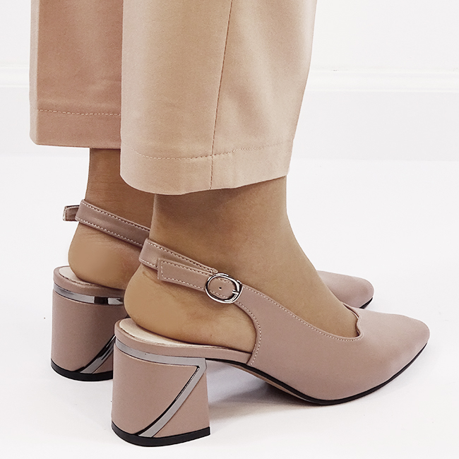 Pantofi taupe eleganti din piele naturala BY6883-4 02 [5]