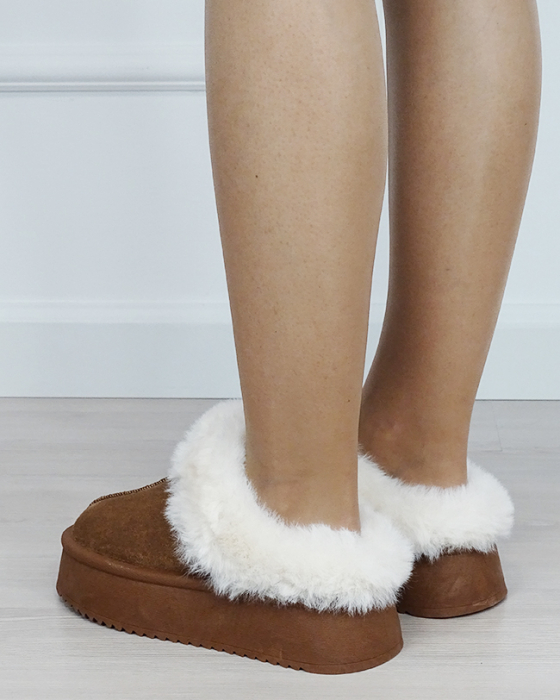 Papuci imblaniti camel UA-2051 M2 [3]