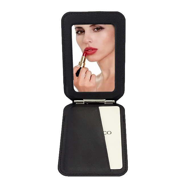 Port card negru cu blocare RFID, Suport ajustabil si Oglinda [2]