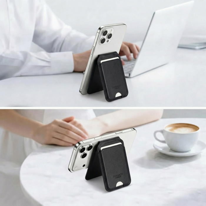 Port card negru cu blocare RFID, Suport ajustabil si Oglinda [6]