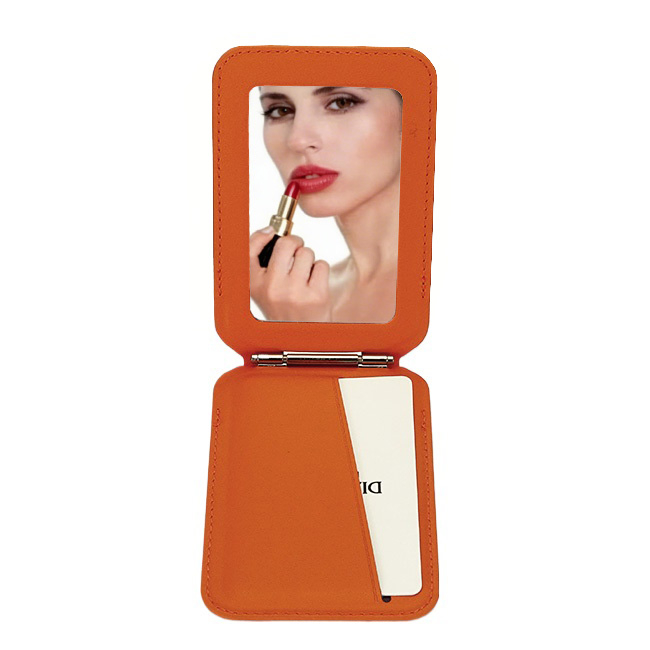 Port card portocaliu cu blocare RFID, Suport ajustabil si Oglinda [5]