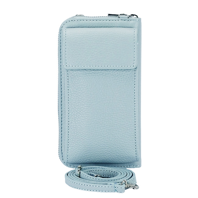 Portofel si port telefon din piele naturala 8971 07 Albastru [4]
