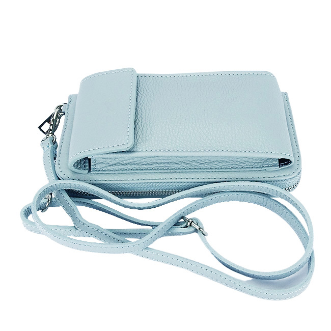 Portofel si port telefon din piele naturala 8971 07 Albastru [8]