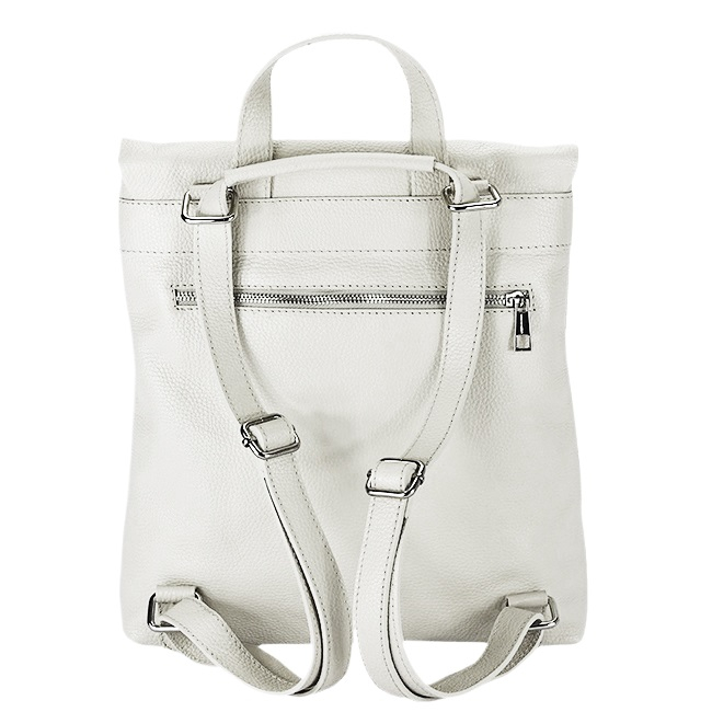 Rucsac 2 in 1 alb din piele naturala 5974-28 M11 [5]
