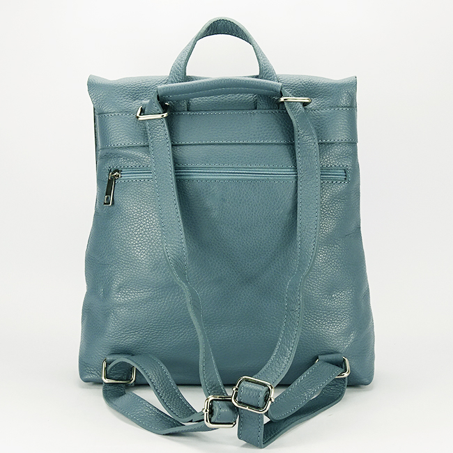 Rucsac 2 in 1 albastru verzui din piele naturala 59741-28 122 [5]