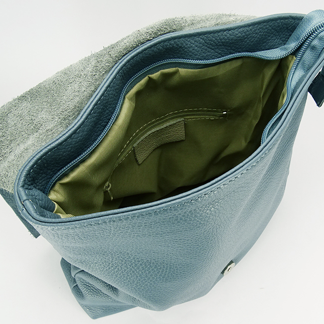 Rucsac 2 in 1 albastru verzui din piele naturala 59741-28 122 [8]