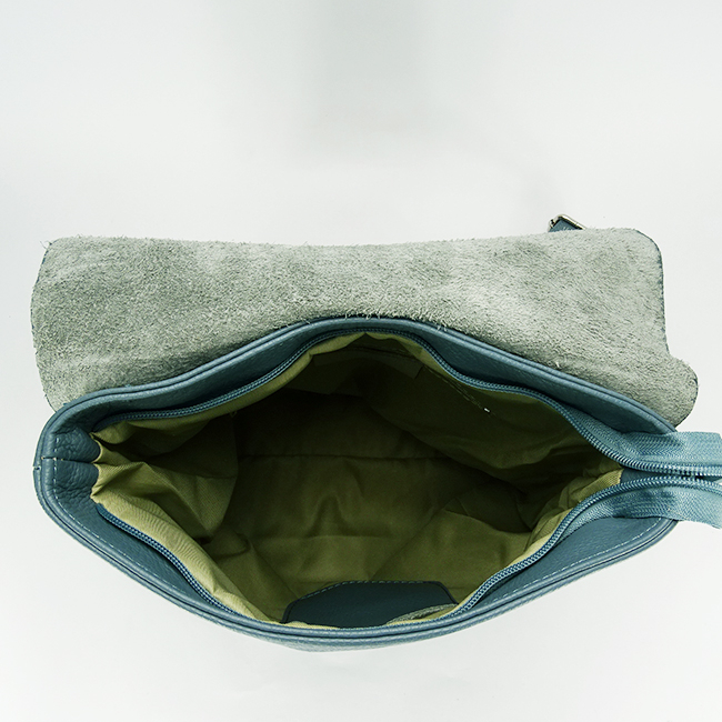 Rucsac 2 in 1 albastru verzui din piele naturala 59741-28 122 [7]