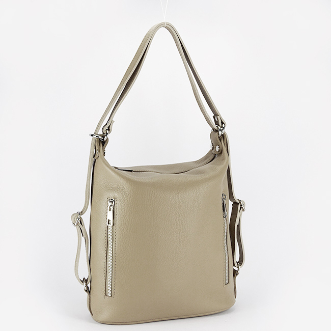 Rucsac bej din piele naturala 2 in 1 Lucia 121 [2]