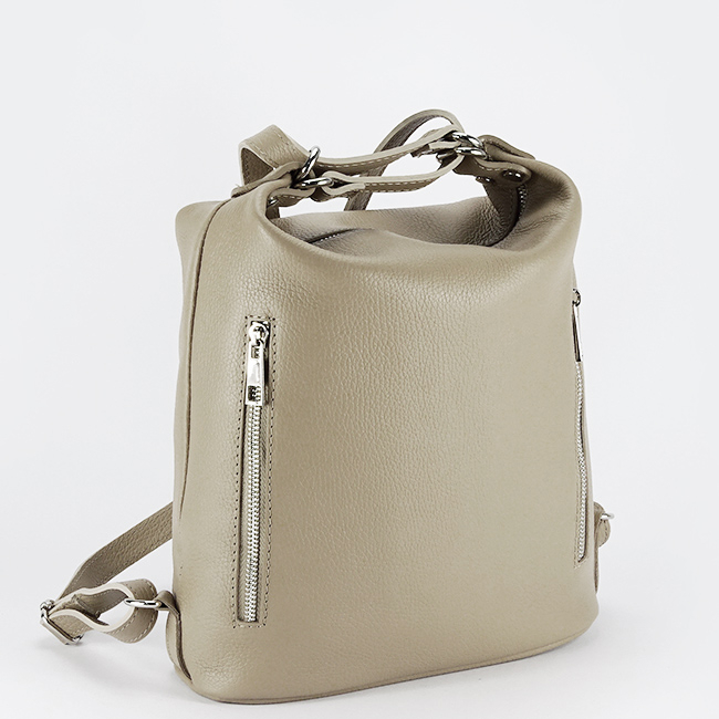 Rucsac bej din piele naturala 2 in 1 Lucia 121 [4]