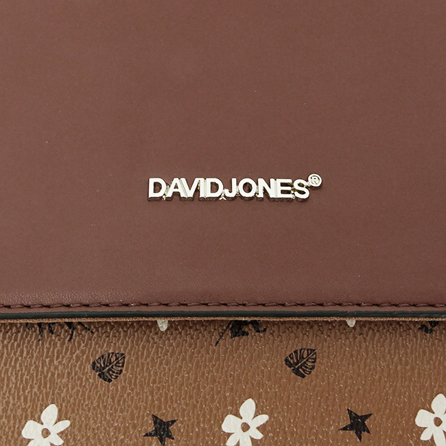 Rucsac David Jones cu imprimeu logo 6534A-1 119 Maro cognac [9]