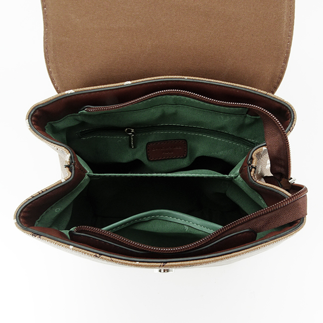 Rucsac David Jones cu imprimeu logo 6534A-1 119 Maro cognac [6]