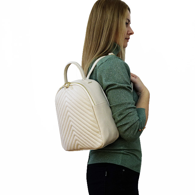 Rucsac din piele naturala 8955 121 Crem [5]