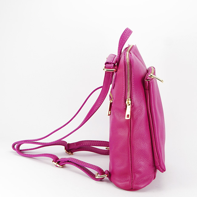Rucsac din piele naturala fucsia convertibil in geanta 1001 123 [3]