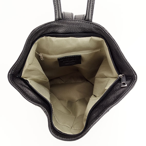 Rucsac din piele naturala negru Rossana [5]