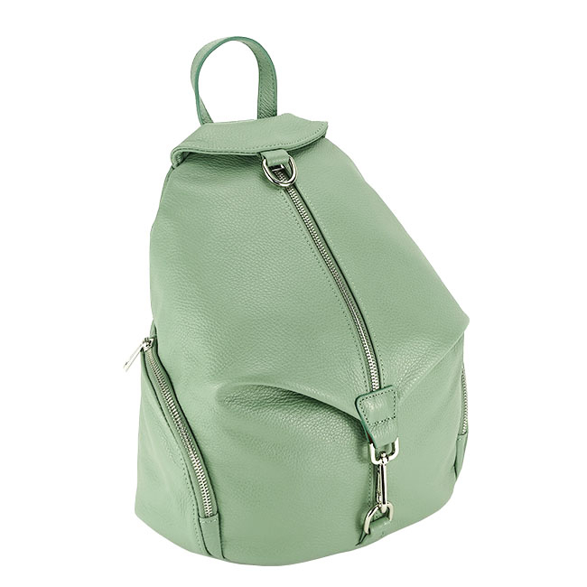 Rucsac din piele naturala verde menta Dalina 123