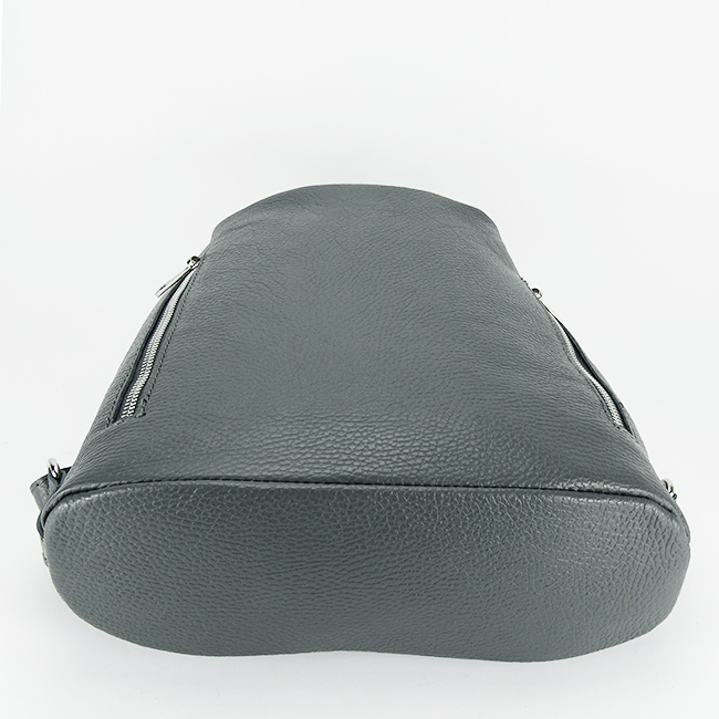 Rucsac gri din piele naturala 2 in 1 Lucia 121 [6]