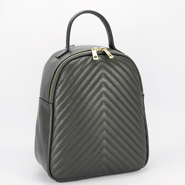 Rucsac gri inchis  din piele naturala 8955 121 [2]