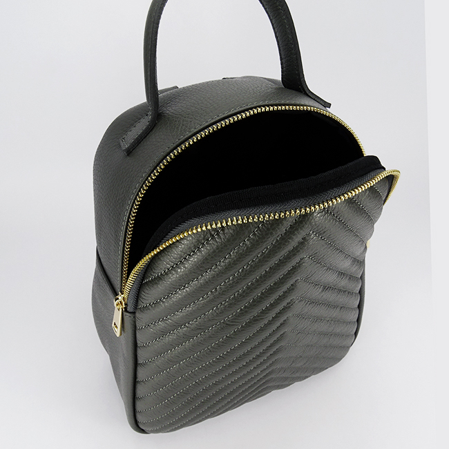 Rucsac gri inchis  din piele naturala 8955 121 [7]
