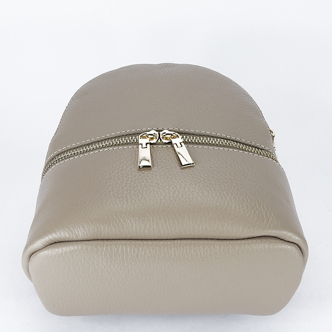 Rucsac mic din piele naturala bej taupe Ana 122 [5]