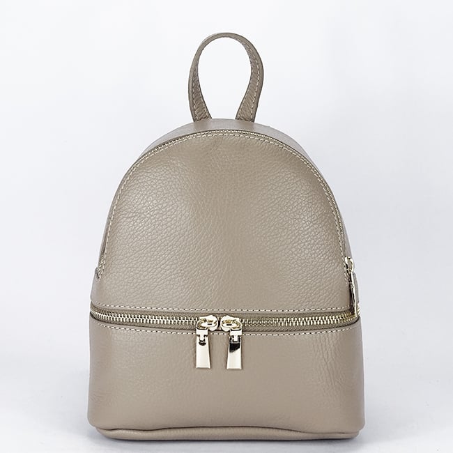 Rucsac mic din piele naturala bej taupe Ana 122