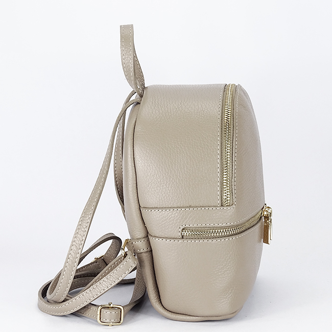 Rucsac mic din piele naturala bej taupe Ana 122 [3]