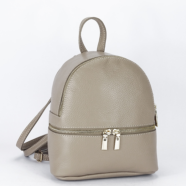 Rucsac mic din piele naturala bej taupe Ana 122 [2]