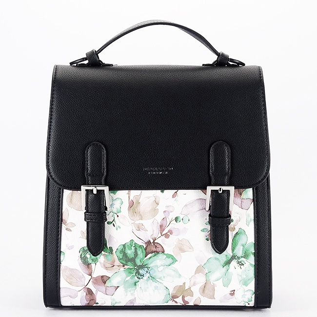 Rucsac negru cu imprimeu floral DHJ731-3 M11