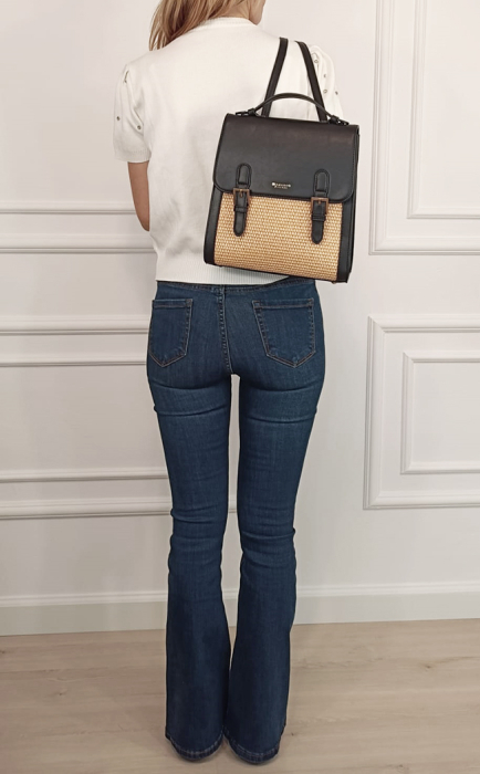 Rucsac negru cu model impletit DHJ727-3 18 [2]