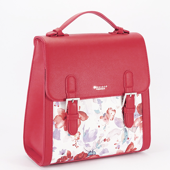 Rucsac rosu cu imprimeu floral DHJ731-3 M11 [2]