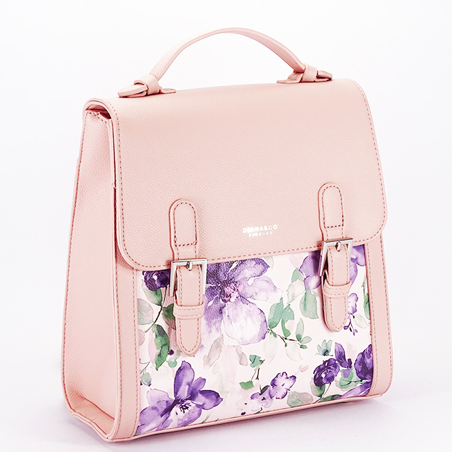 Rucsac roz deschis cu imprimeu floral DHJ731-3 M11 [2]