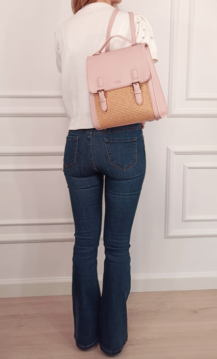 Rucsac roz deschis cu model impletit DHJ727-3 18 [2]