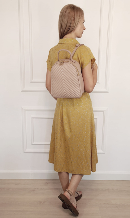 Rucsac roz  din piele naturala 8955 121 [2]