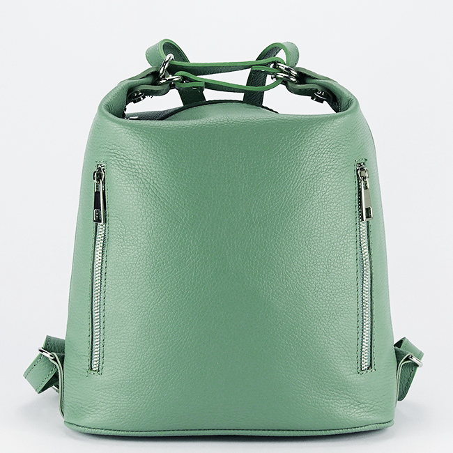 Rucsac verde menta din piele naturala 2 in 1 Lucia 121 [3]