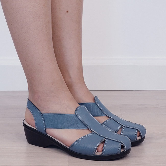 Sandale albastru denim din piele naturala Codruta M5 [6]