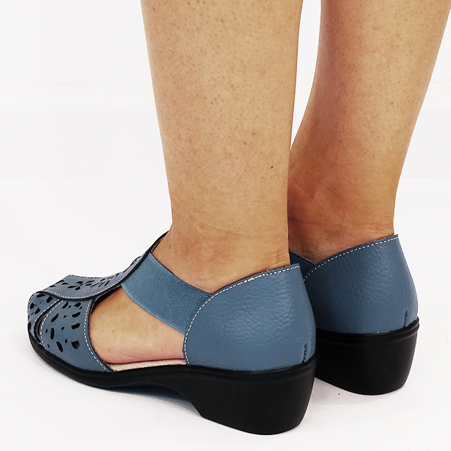 Sandale albastru denim din piele naturala Ozana M5 [6]