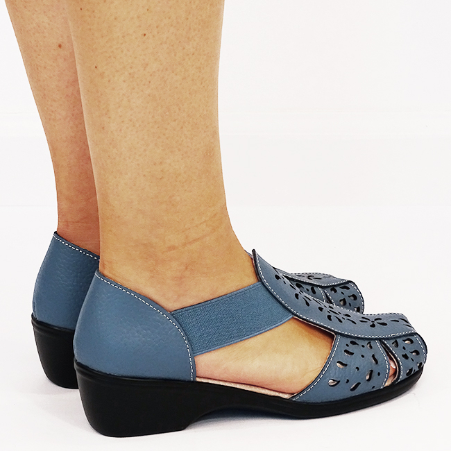 Sandale albastru denim din piele naturala Ozana M5 [4]
