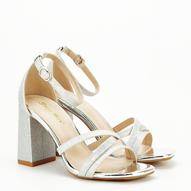 Sandale argintii elegante cu sclipici Y2385-202 131 [6]