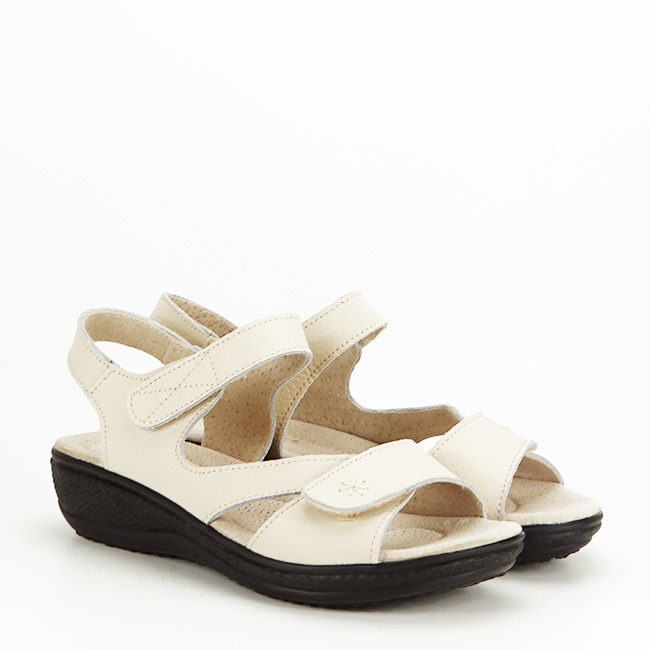 Sandale bej din piele naturala Sara 129 confort [4]