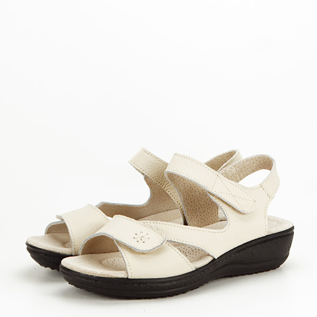 Sandale bej din piele naturala Sara 129 confort [2]