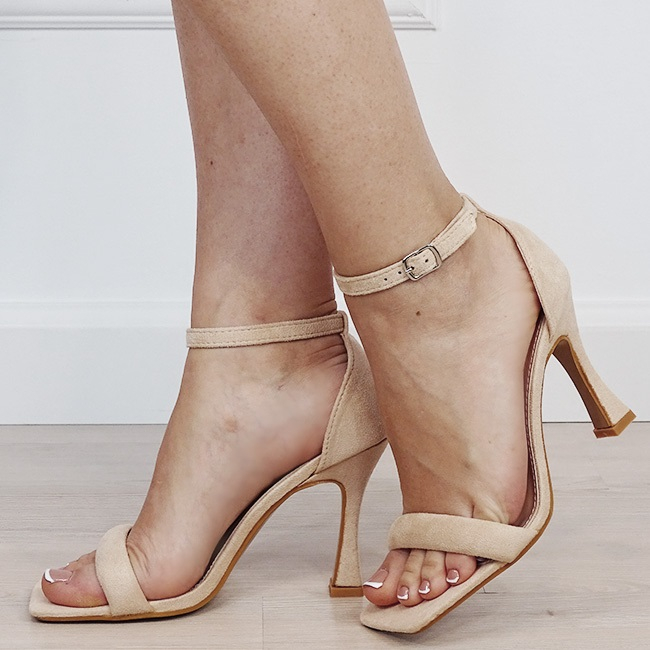 Sandale bej elegante cu toc conic H8-280 131 [2]