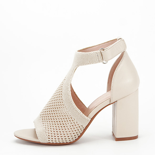 Sandale bej elegante cu toc gros 8735 130 [2]