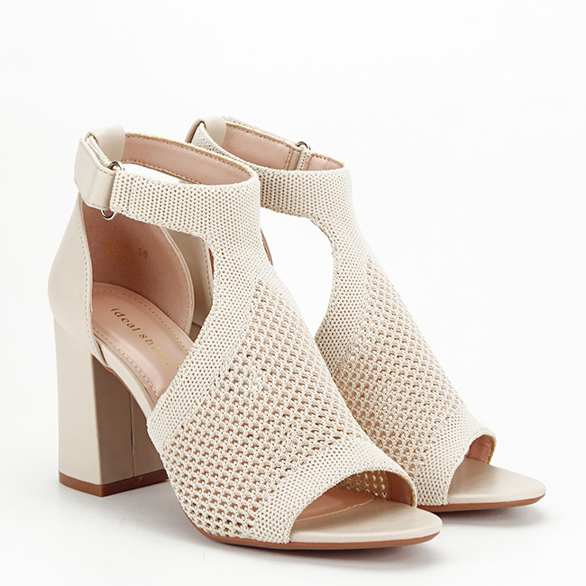 Sandale bej elegante cu toc gros 8735 130 [6]