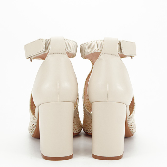 Sandale bej elegante cu toc gros 8735 130 [4]